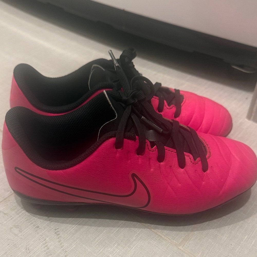 Nike Kids Pink and Black Youth Soccer Sneakers